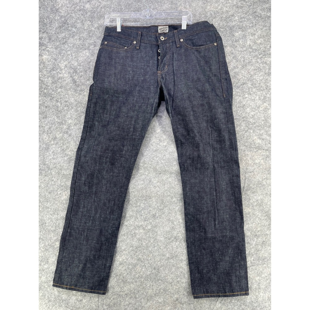 Naked & Famous Weird Guy Jeans Men 34 Indigo Left Hand Twill Selvedge Raw Denim